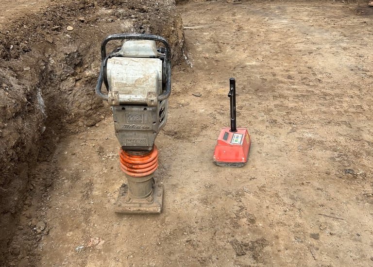 Technician running a field compaction test